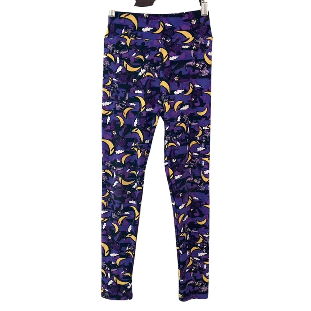 Lularoe Halloween Leggings - Witches, Broomsticks, Moons - Tween